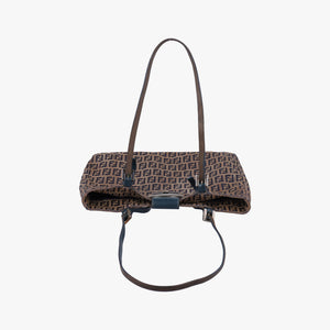 Vintage Fendi Zucchino Navy×Brown canvas×leather 8BR616 shoulderbag | stylenewstar
