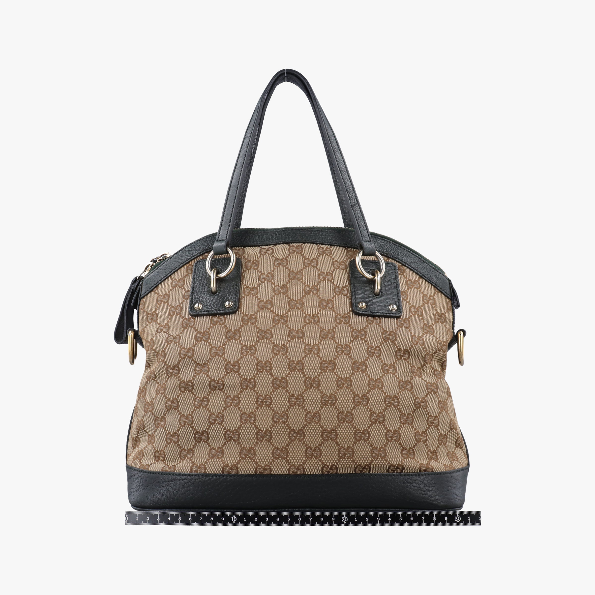 Pre-owned Gucci Guccissima Brown × Black Canvas×Leather 247279 shoulderbag | stylenewstar