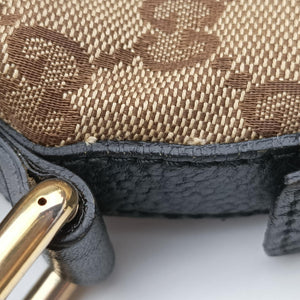 Pre-owned Gucci Guccissima Brown × Black Canvas×Leather 247279 shoulderbag | stylenewstar