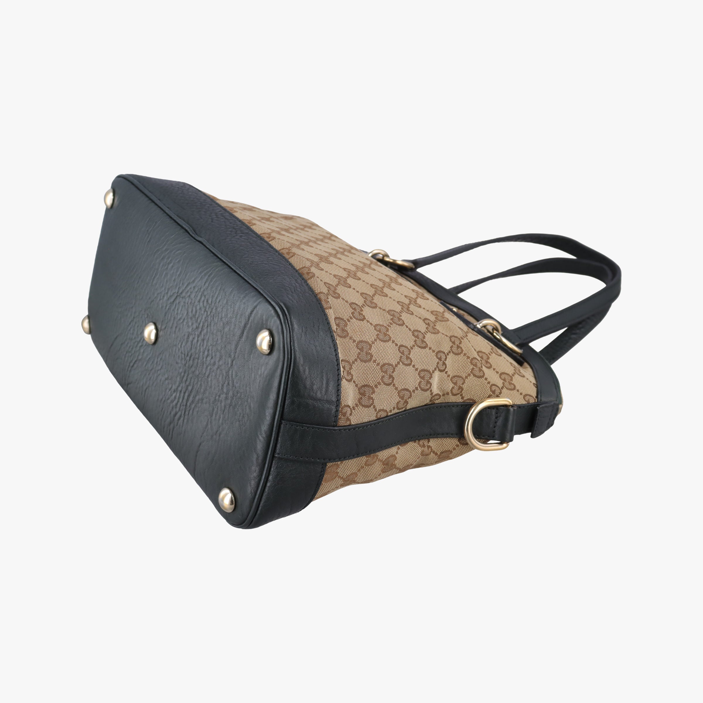 Pre-owned Gucci Guccissima Brown × Black Canvas×Leather 247279 shoulderbag | stylenewstar