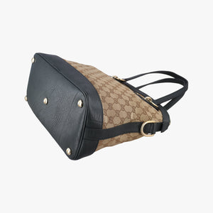 Pre-owned Gucci Guccissima Brown × Black Canvas×Leather 247279 shoulderbag | stylenewstar