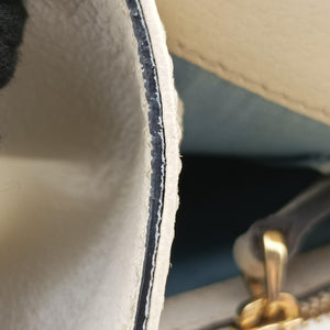 Pre-owned Gucci Sylvie Ivory×Navy×Red Leather 524405 shoulderbag | stylenewstar