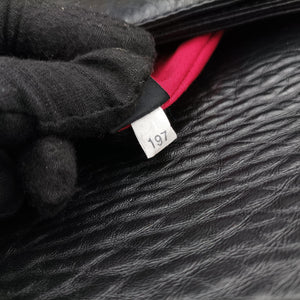 Pre-owned Miu Miu Madras Black Leather  shoulderbag | stylenewstar