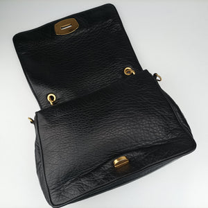 Pre-owned Miu Miu Madras Black Leather  shoulderbag | stylenewstar