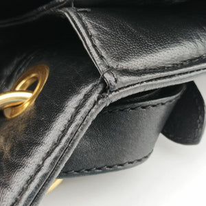 Pre-owned Miu Miu Madras Black Leather  shoulderbag | stylenewstar