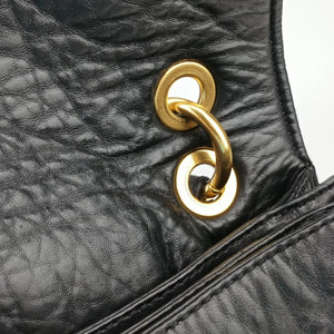 Pre-owned Miu Miu Madras Black Leather  shoulderbag | stylenewstar