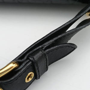 Pre-owned Miu Miu Madras Black Leather  shoulderbag | stylenewstar