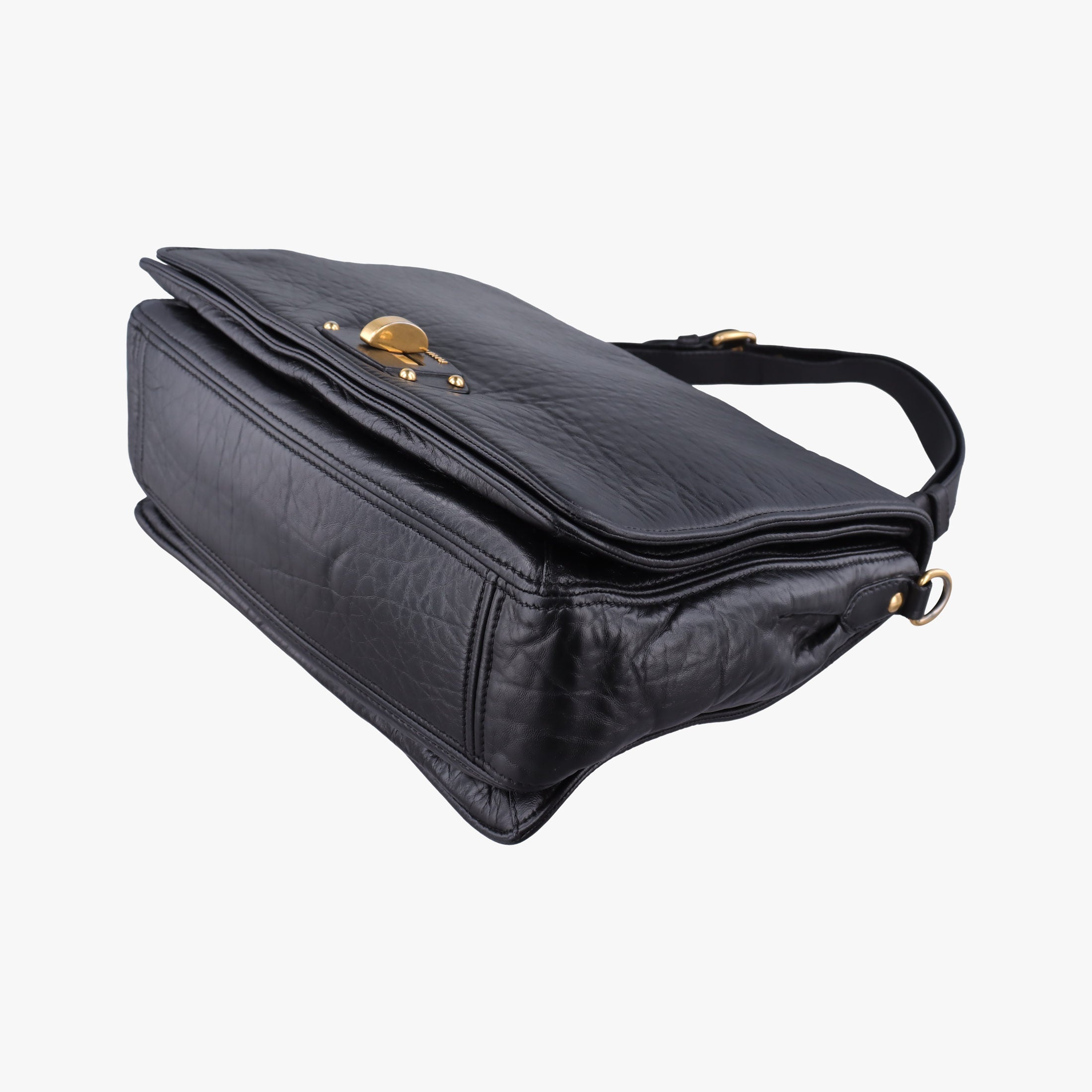 Pre-owned Miu Miu Madras Black Leather  shoulderbag | stylenewstar