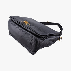 Pre-owned Miu Miu Madras Black Leather  shoulderbag | stylenewstar