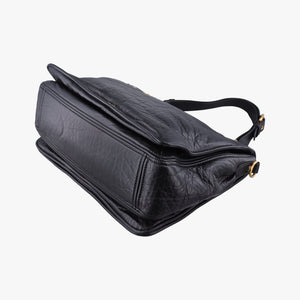 Pre-owned Miu Miu Madras Black Leather  shoulderbag | stylenewstar