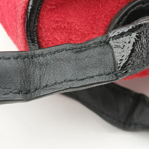 Secondhand Gucci OPHIDIA Black×red suede×Patent Leather 517350 shoulderbag | stylenewstar