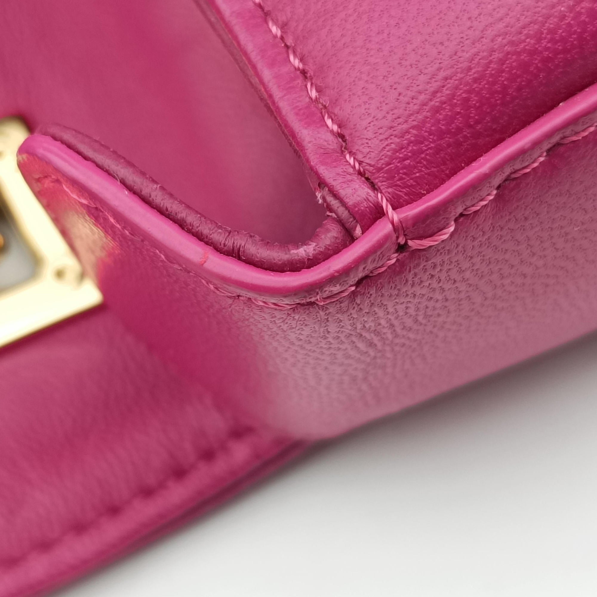 Pre-owned Fendi Be Baguette Rose Leather 8BR677 shoulderbag | stylenewstar