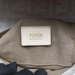 Pre-owned Fendi Tobacco Zucca Chef White PVC coated canvas 8BR445 handbag | stylenewstar