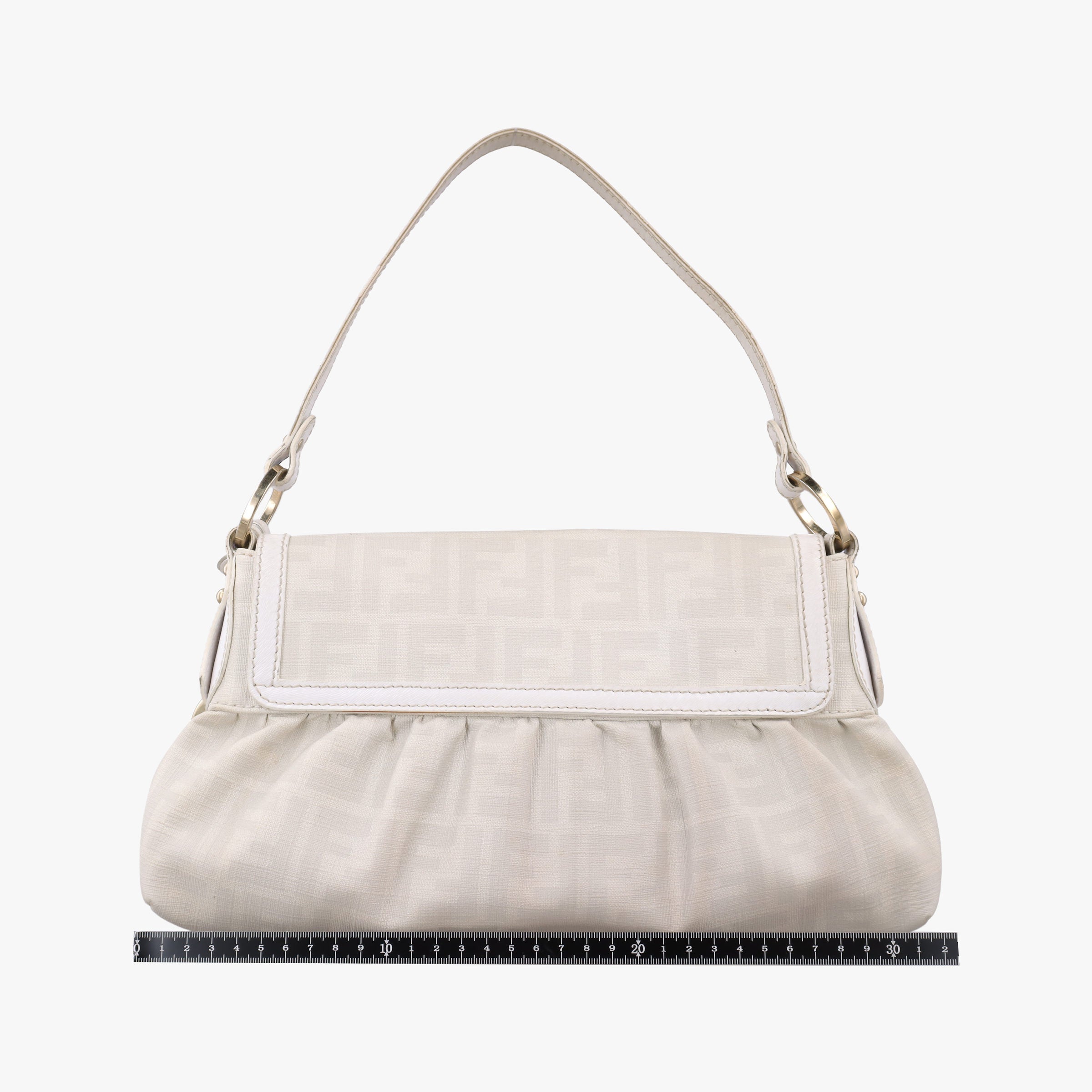 Pre-owned Fendi Tobacco Zucca Chef White PVC coated canvas 8BR445 handbag | stylenewstar