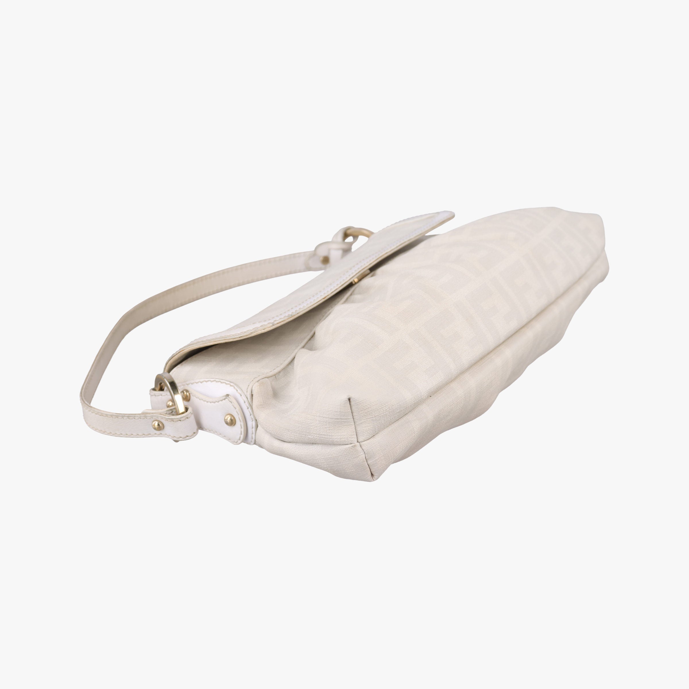 Pre-owned Fendi Tobacco Zucca Chef White PVC coated canvas 8BR445 handbag | stylenewstar