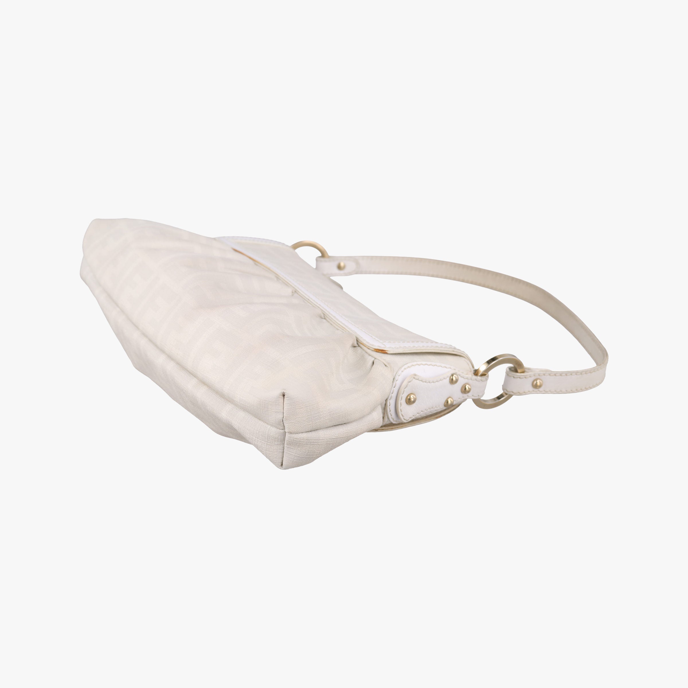 Pre-owned Fendi Tobacco Zucca Chef White PVC coated canvas 8BR445 handbag | stylenewstar