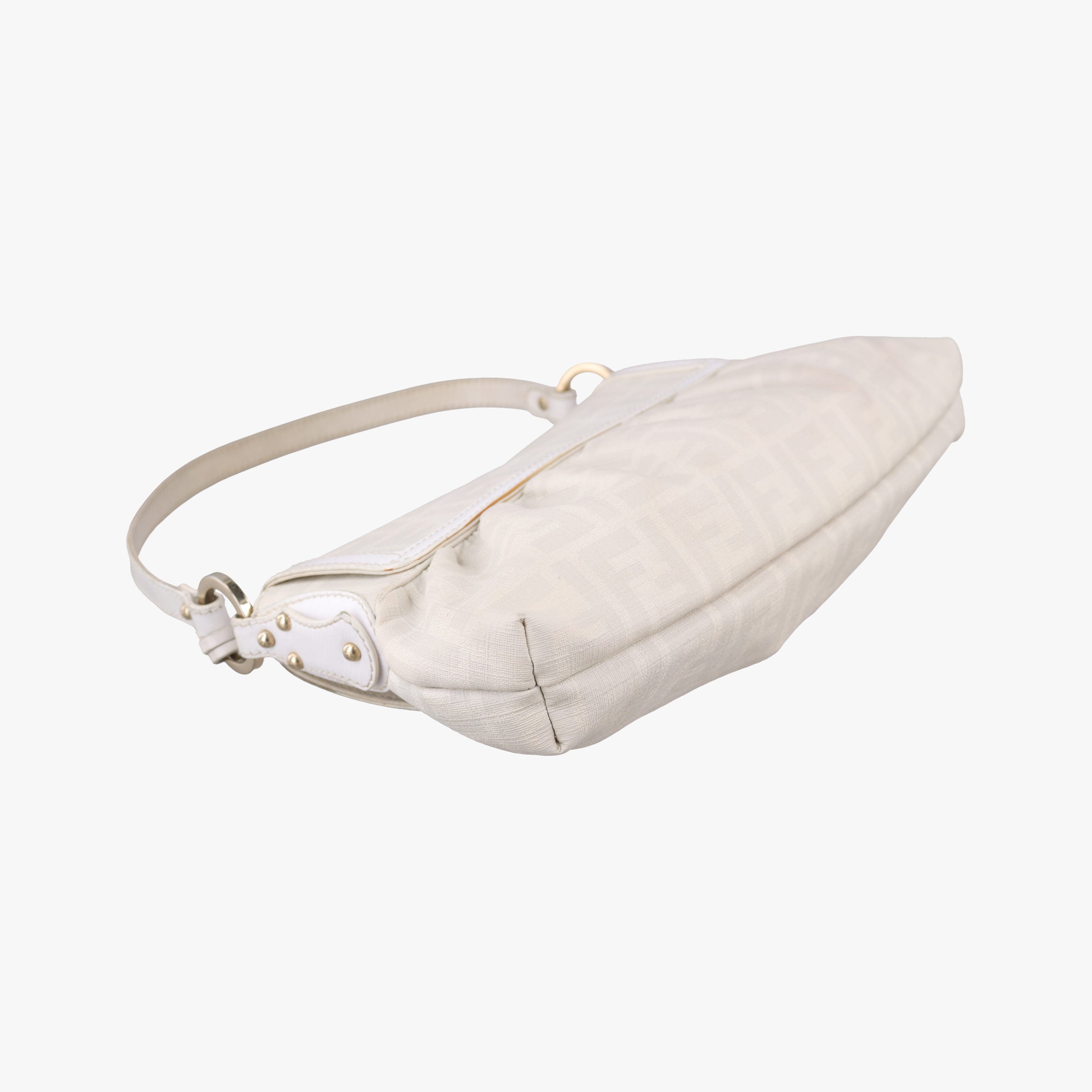 Pre-owned Fendi Tobacco Zucca Chef White PVC coated canvas 8BR445 handbag | stylenewstar