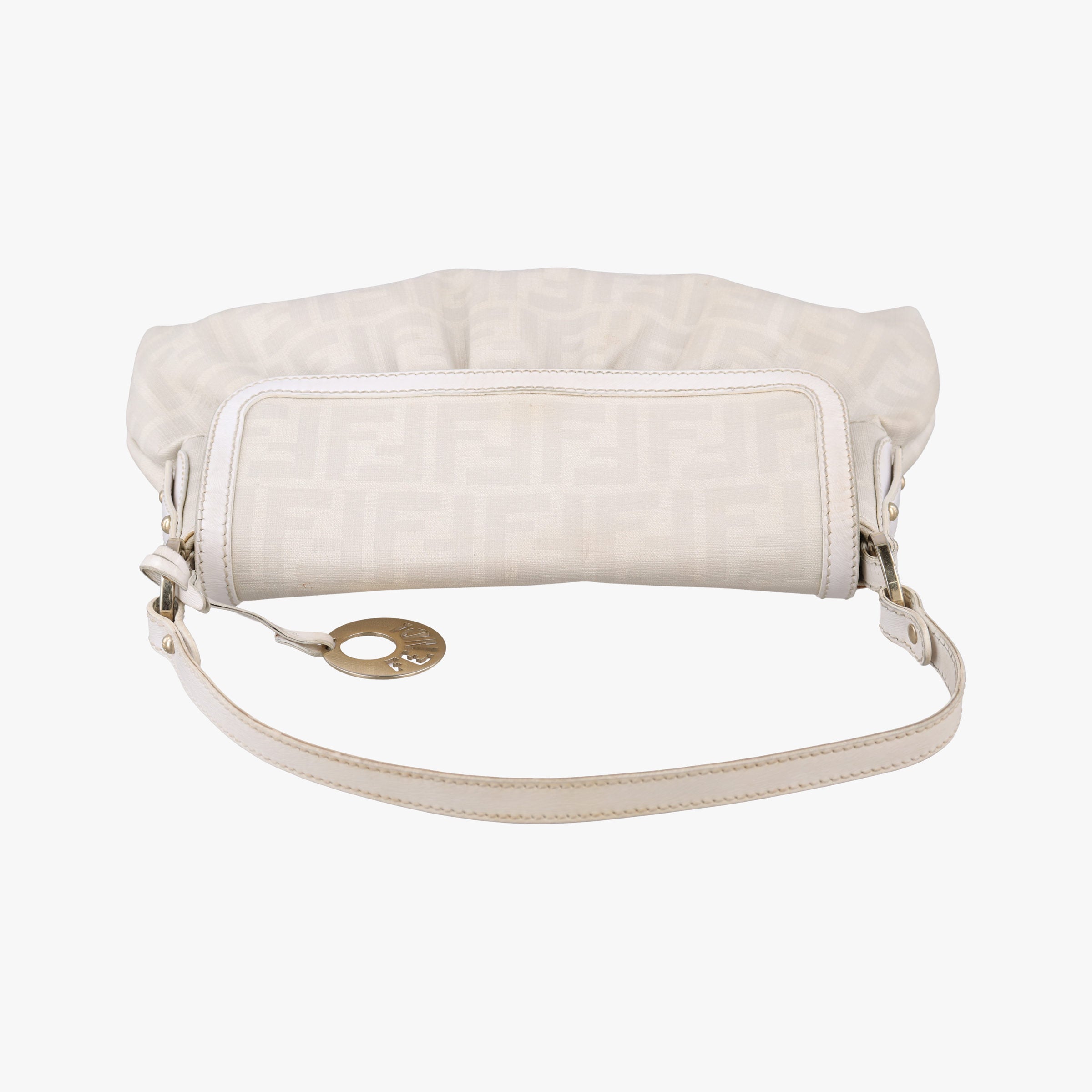 Pre-owned Fendi Tobacco Zucca Chef White PVC coated canvas 8BR445 handbag | stylenewstar
