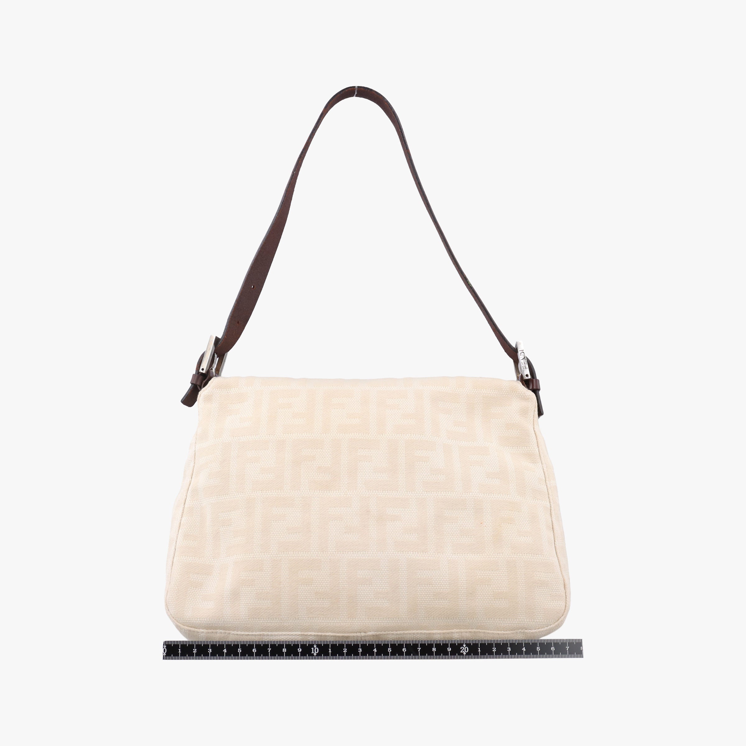 Pre-owned Fendi Mamma Bucket White canvas×leather  carrybag | stylenewstar