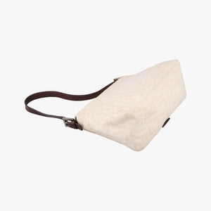 Pre-owned Fendi Mamma Bucket White canvas×leather  carrybag | stylenewstar