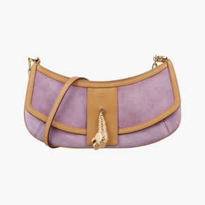 Pre-owned Gucci Tiger head Purple×beige Suede × leather 001.41 shoulderbag | stylenewstar