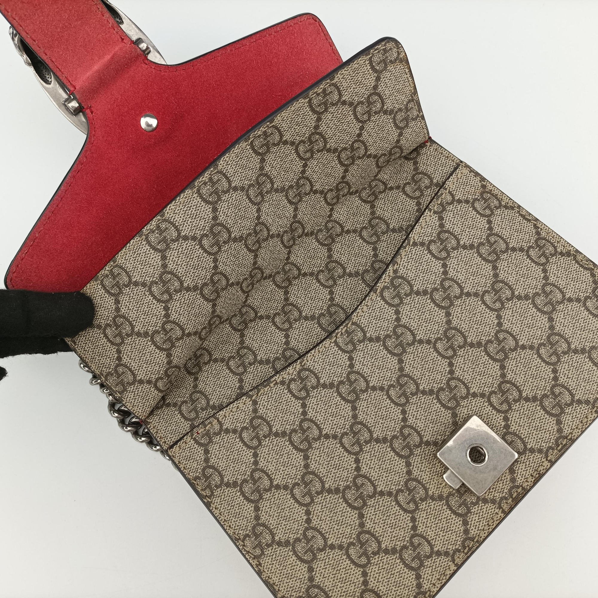 Secondhand Gucci Dionysus beige×red PVC coated canvas × suede 421970 shoulderbag | stylenewstar