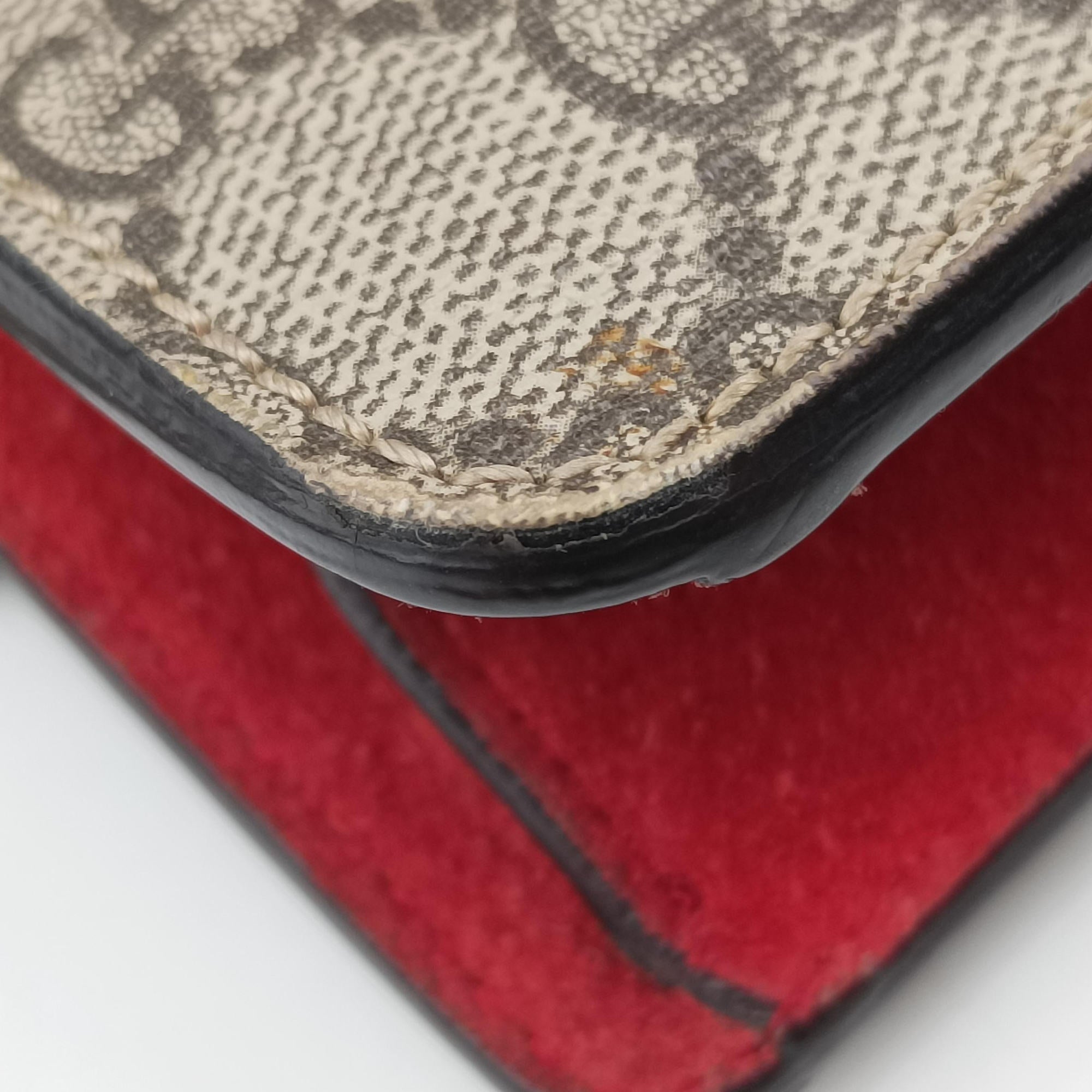Secondhand Gucci Dionysus beige×red PVC coated canvas × suede 421970 shoulderbag | stylenewstar