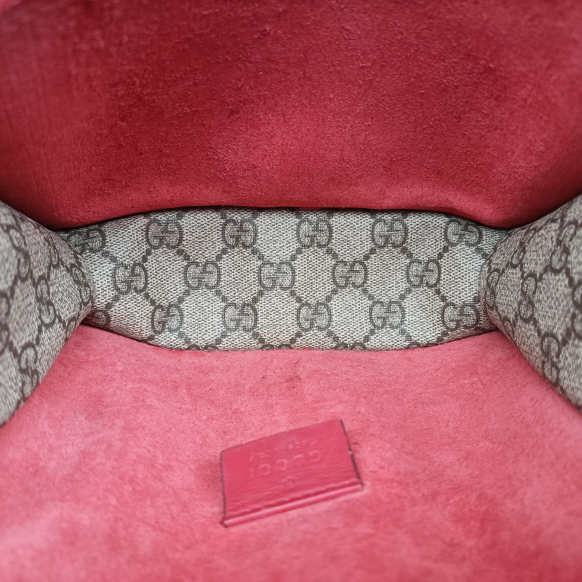Secondhand Gucci Dionysus beige×red PVC coated canvas × suede 421970 shoulderbag | stylenewstar