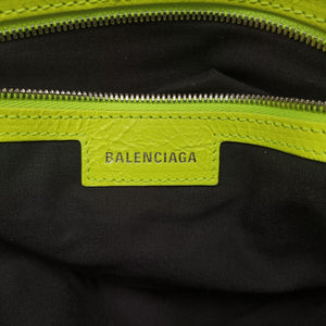 Pre-owned Balenciaga Le Cagole Neon Yellow  lambskin  shoulderbag | stylenewstar