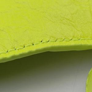 Pre-owned Balenciaga Le Cagole Neon Yellow  lambskin  shoulderbag | stylenewstar