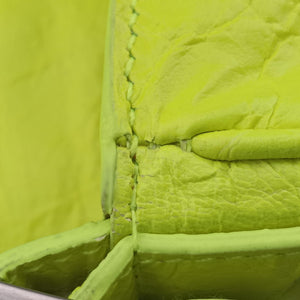 Pre-owned Balenciaga Le Cagole Neon Yellow  lambskin  shoulderbag | stylenewstar
