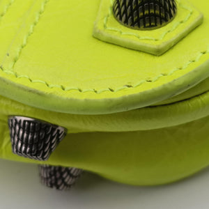 Pre-owned Balenciaga Le Cagole Neon Yellow  lambskin  shoulderbag | stylenewstar