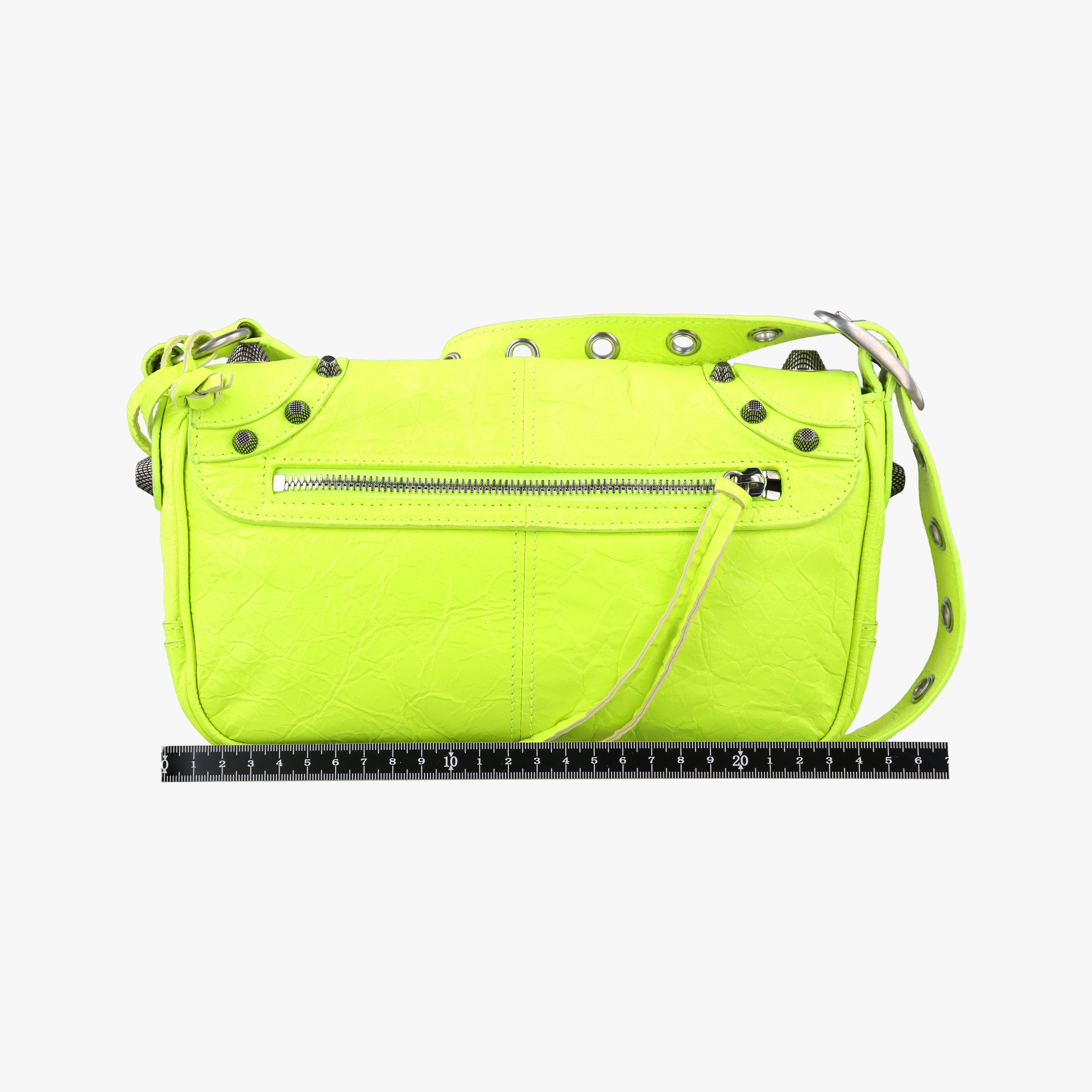 Pre-owned Balenciaga Le Cagole Neon Yellow  lambskin  shoulderbag | stylenewstar