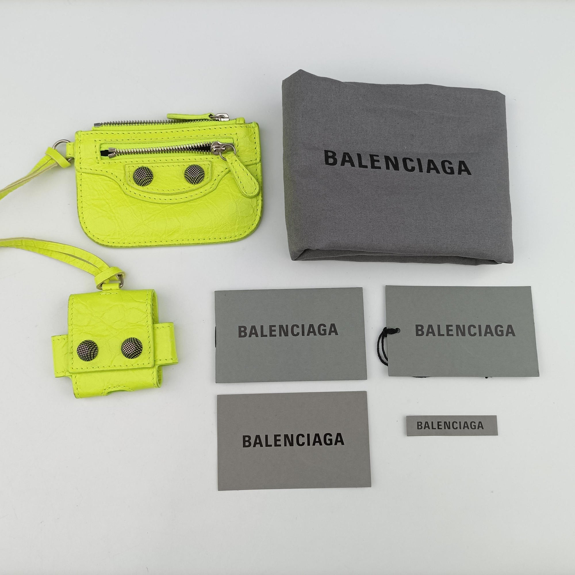 Pre-owned Balenciaga Le Cagole Neon Yellow  lambskin  shoulderbag | stylenewstar