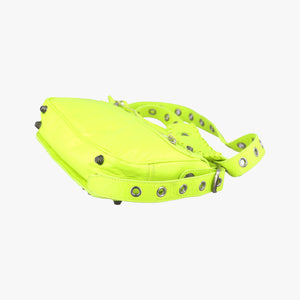 Pre-owned Balenciaga Le Cagole Neon Yellow  lambskin  shoulderbag | stylenewstar