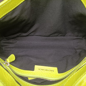 Pre-owned Balenciaga Le Cagole Neon Yellow  lambskin  shoulderbag | stylenewstar