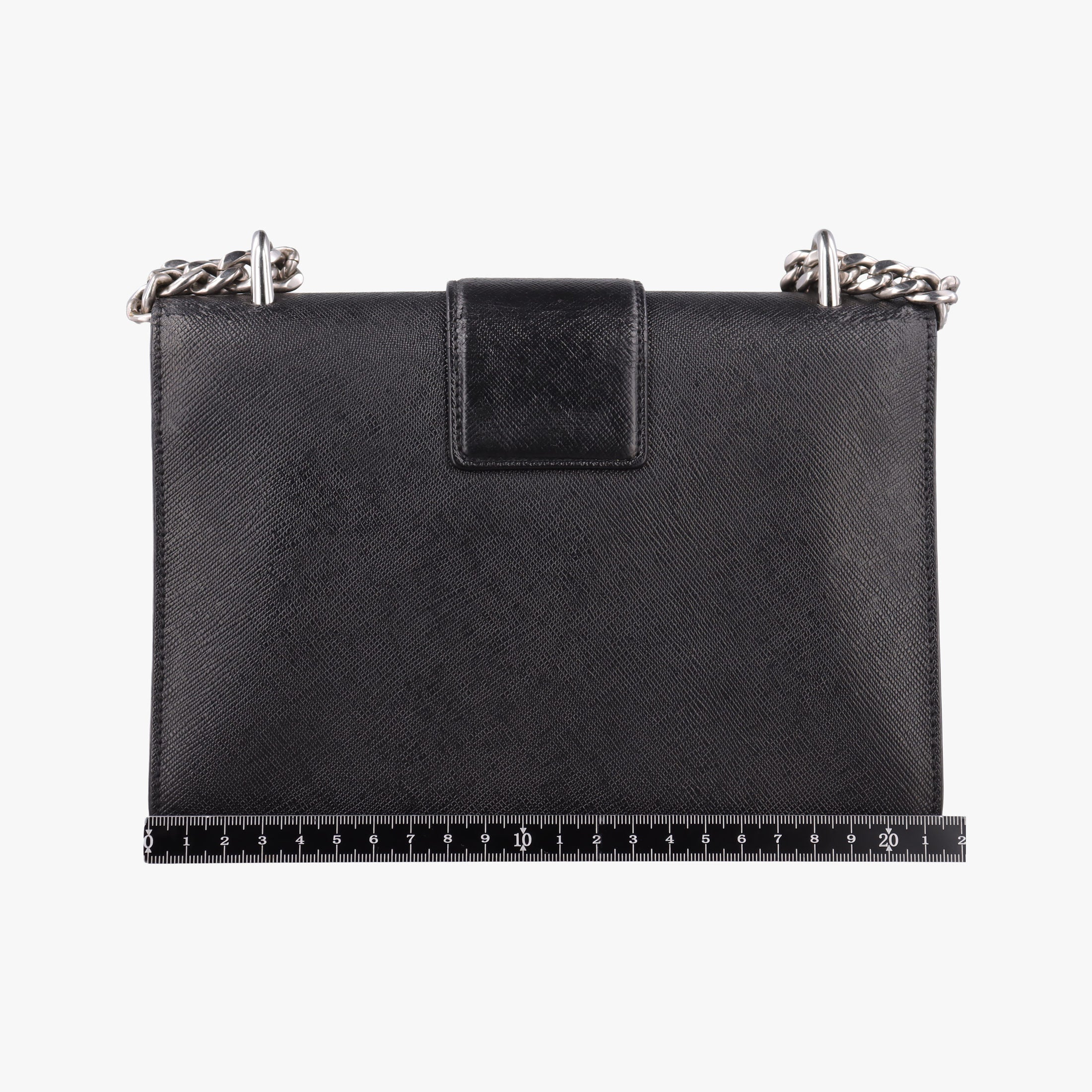 Pre-owned Prada Sound Lock Black SAFFIANO Leather 1BD034 shoulderbag | stylenewstar