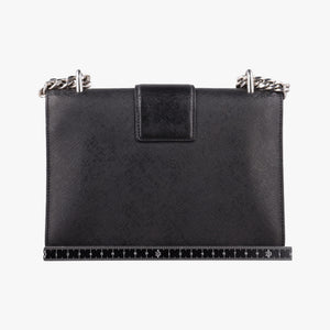 Pre-owned Prada Sound Lock Black SAFFIANO Leather 1BD034 shoulderbag | stylenewstar