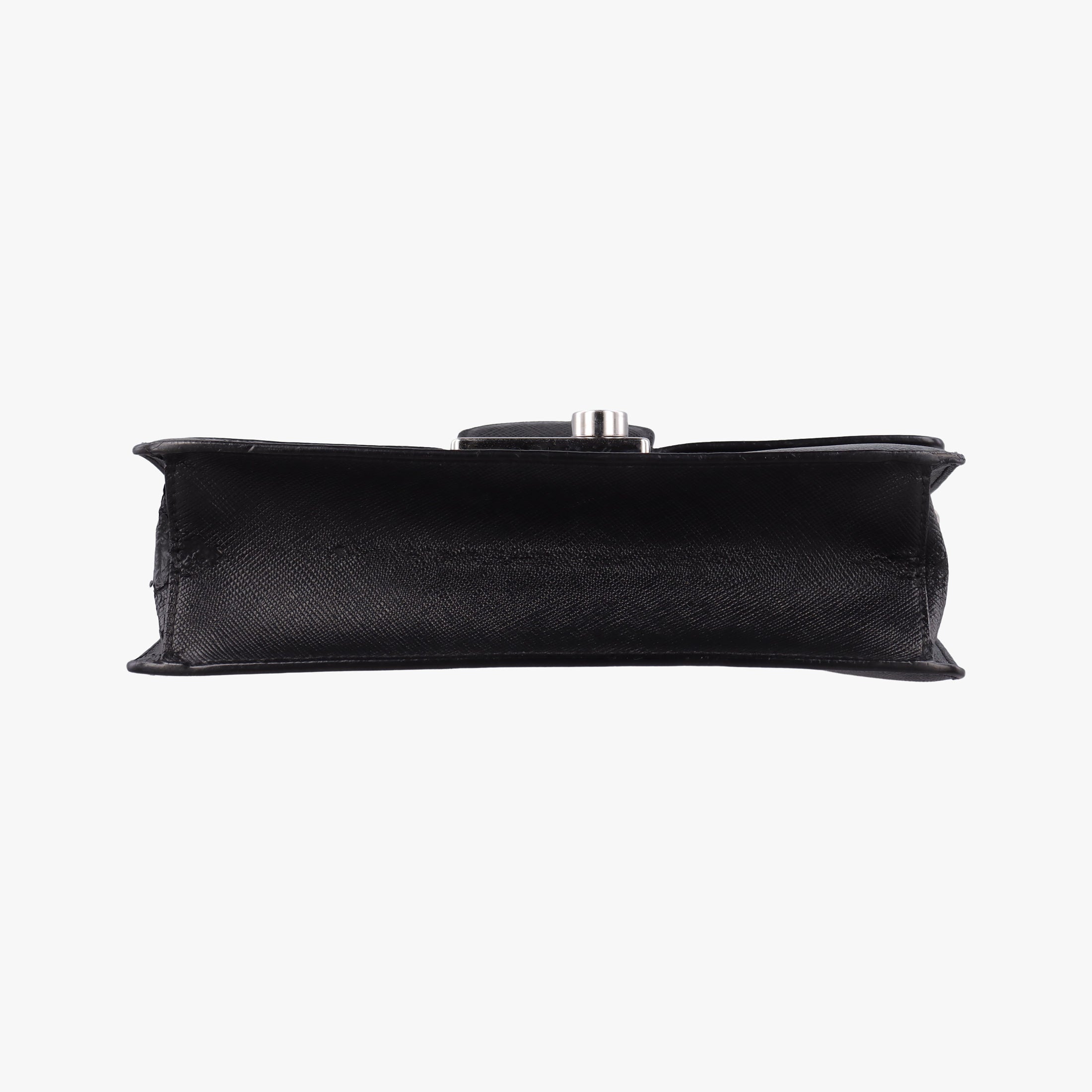 Pre-owned Prada Sound Lock Black SAFFIANO Leather 1BD034 shoulderbag | stylenewstar