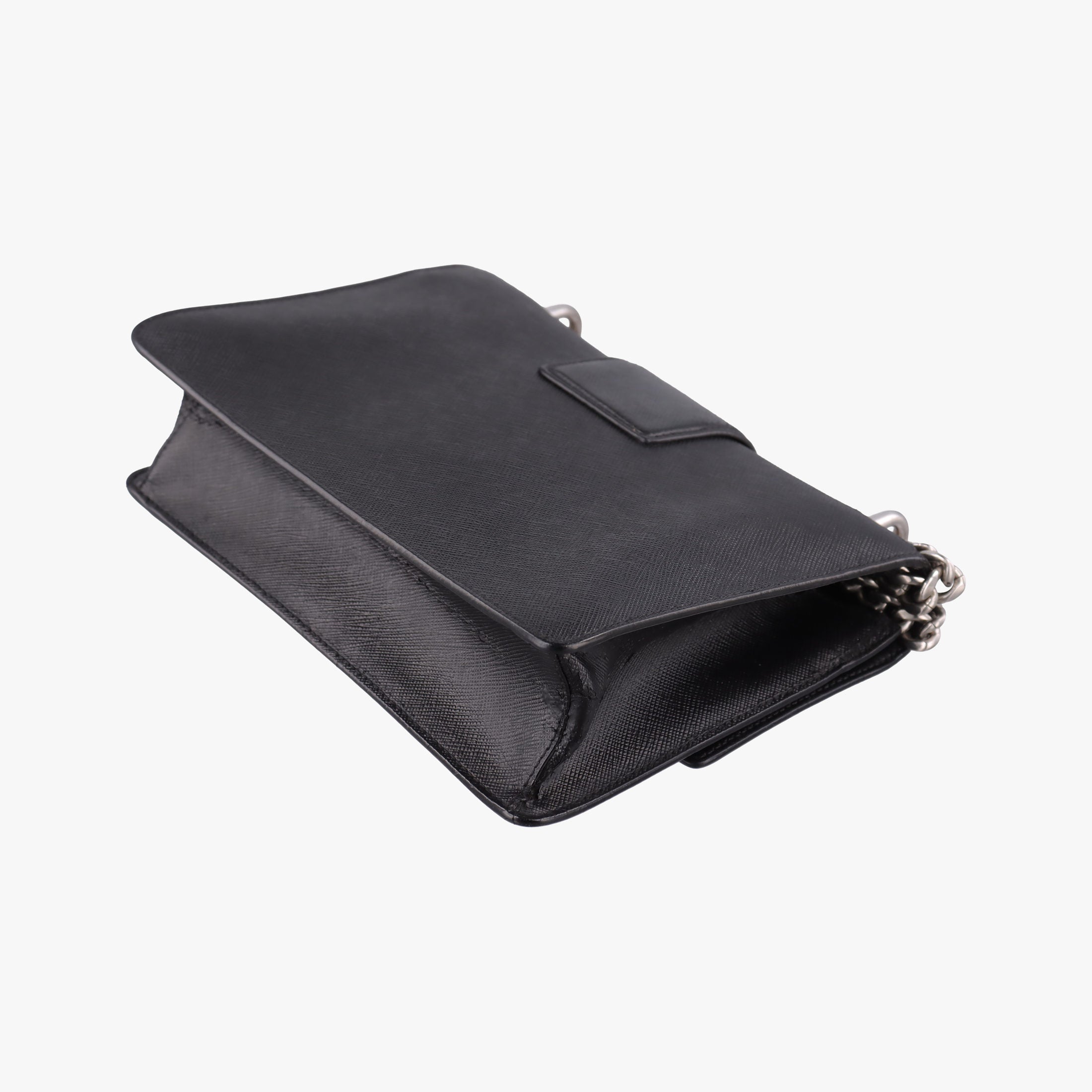 Pre-owned Prada Sound Lock Black SAFFIANO Leather 1BD034 shoulderbag | stylenewstar
