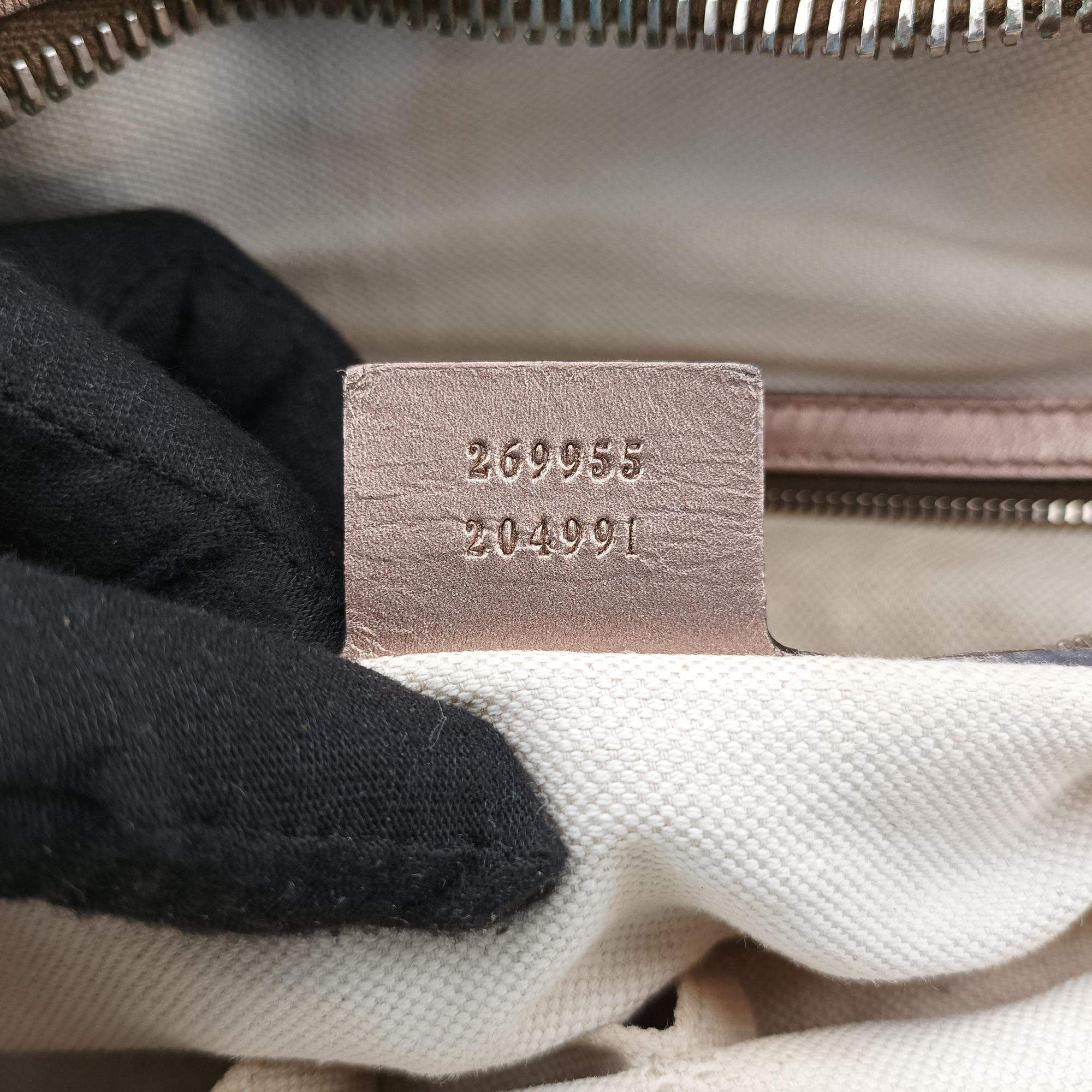 Pre-owned Gucci Heart Bit charm Golden×Brown canvas×leather 269955 handbag | stylenewstar