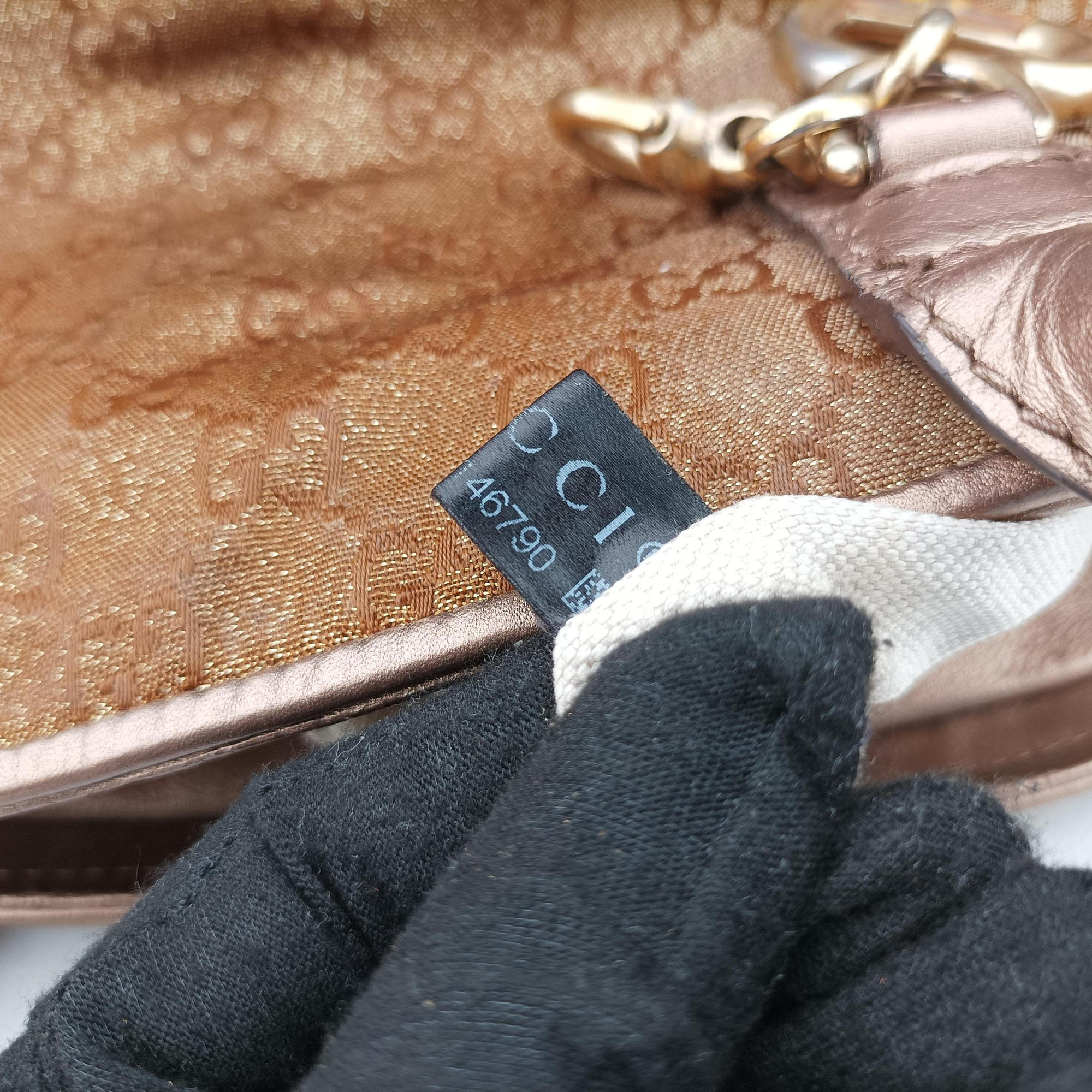 Pre-owned Gucci Heart Bit charm Golden×Brown canvas×leather 269955 handbag | stylenewstar