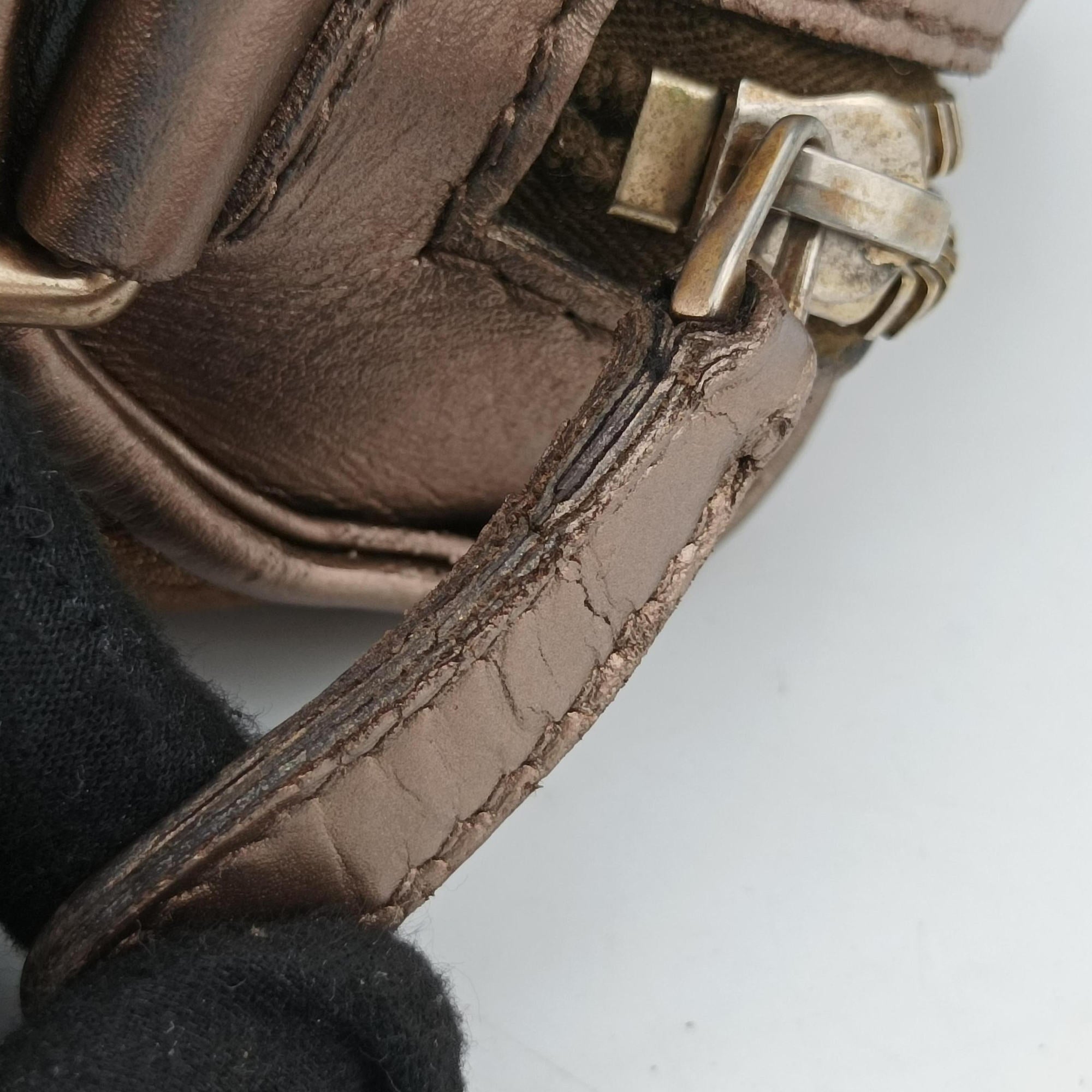 Pre-owned Gucci Heart Bit charm Golden×Brown canvas×leather 269955 handbag | stylenewstar