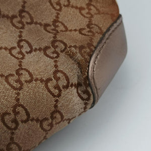 Pre-owned Gucci Heart Bit charm Golden×Brown canvas×leather 269955 handbag | stylenewstar