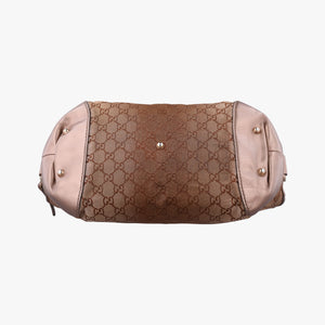 Pre-owned Gucci Heart Bit charm Golden×Brown canvas×leather 269955 handbag | stylenewstar