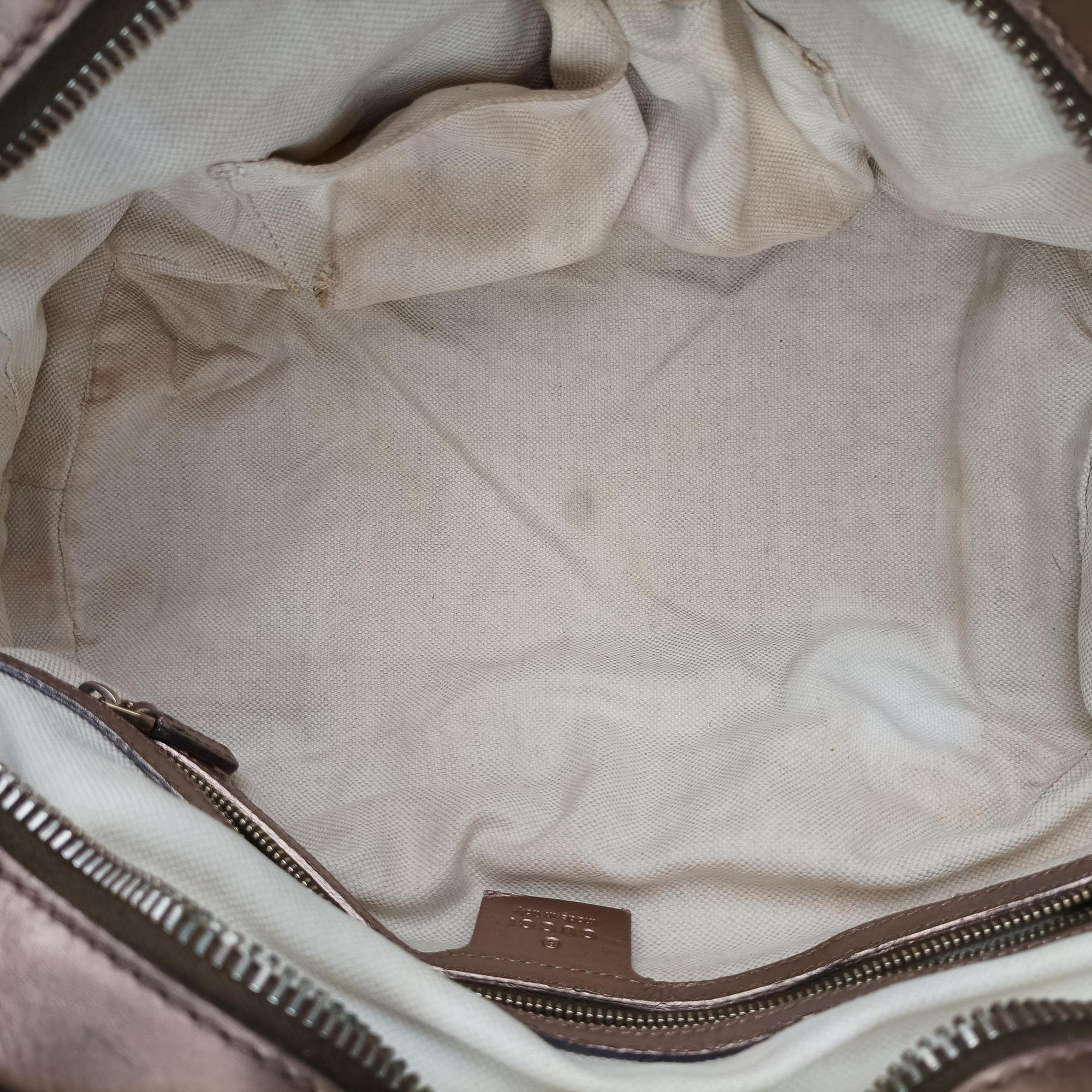 Pre-owned Gucci Heart Bit charm Golden×Brown canvas×leather 269955 handbag | stylenewstar