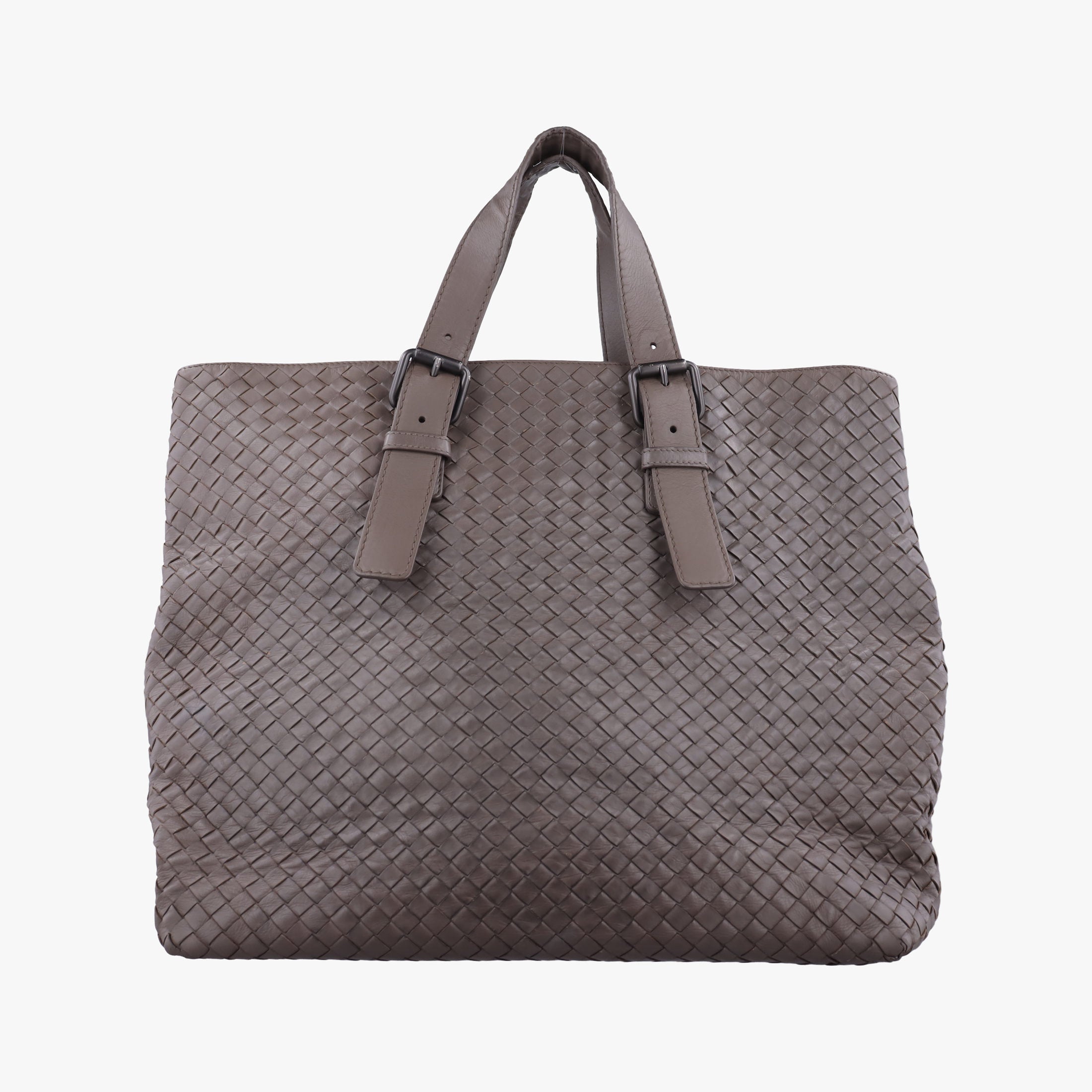Pre-owned Bottega Veneta Intrecciato Shopper Acatl Brown lambskin  handbag | stylenewstar