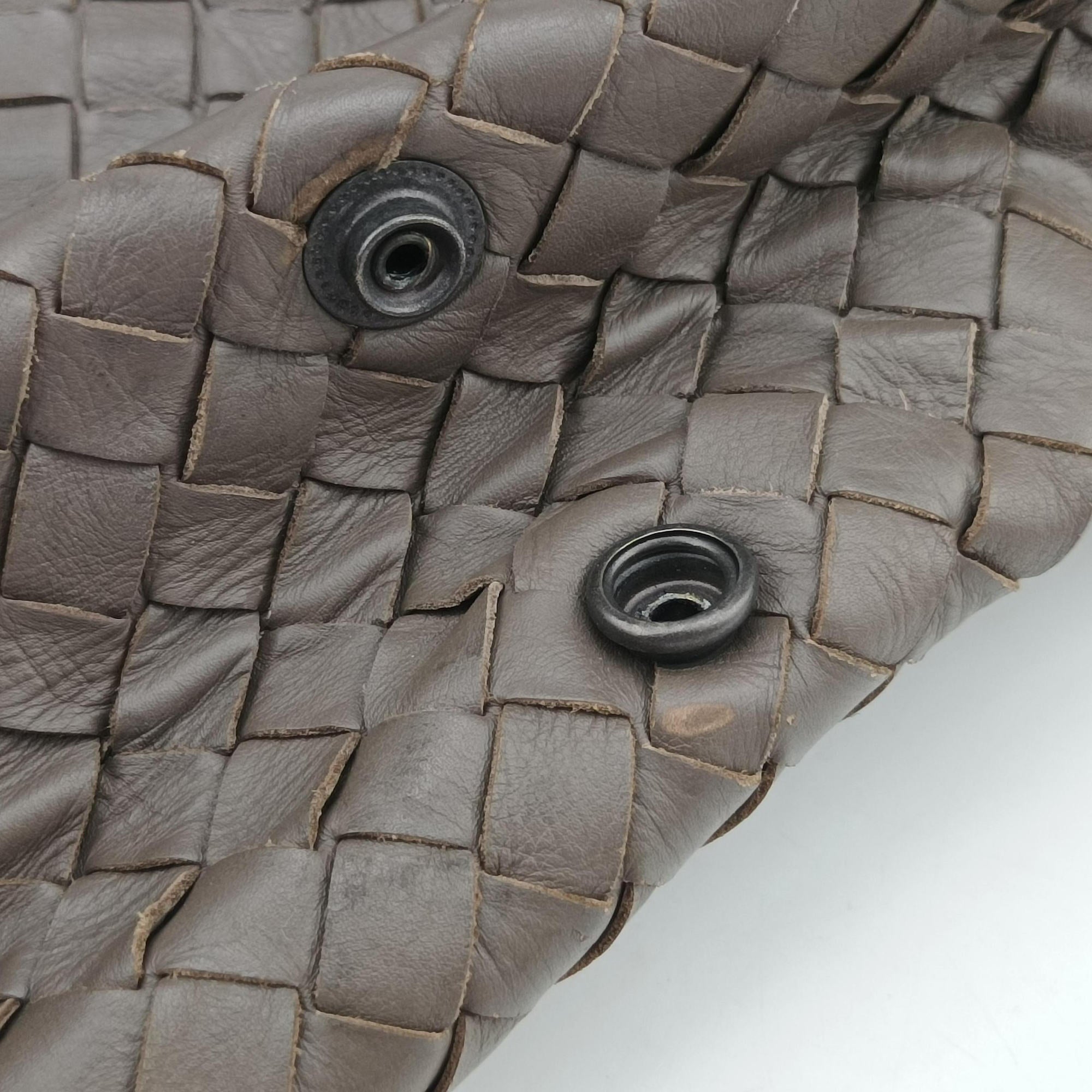 Pre-owned Bottega Veneta Intrecciato Shopper Acatl Brown lambskin  handbag | stylenewstar