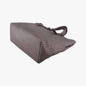 Pre-owned Bottega Veneta Intrecciato Shopper Acatl Brown lambskin  handbag | stylenewstar