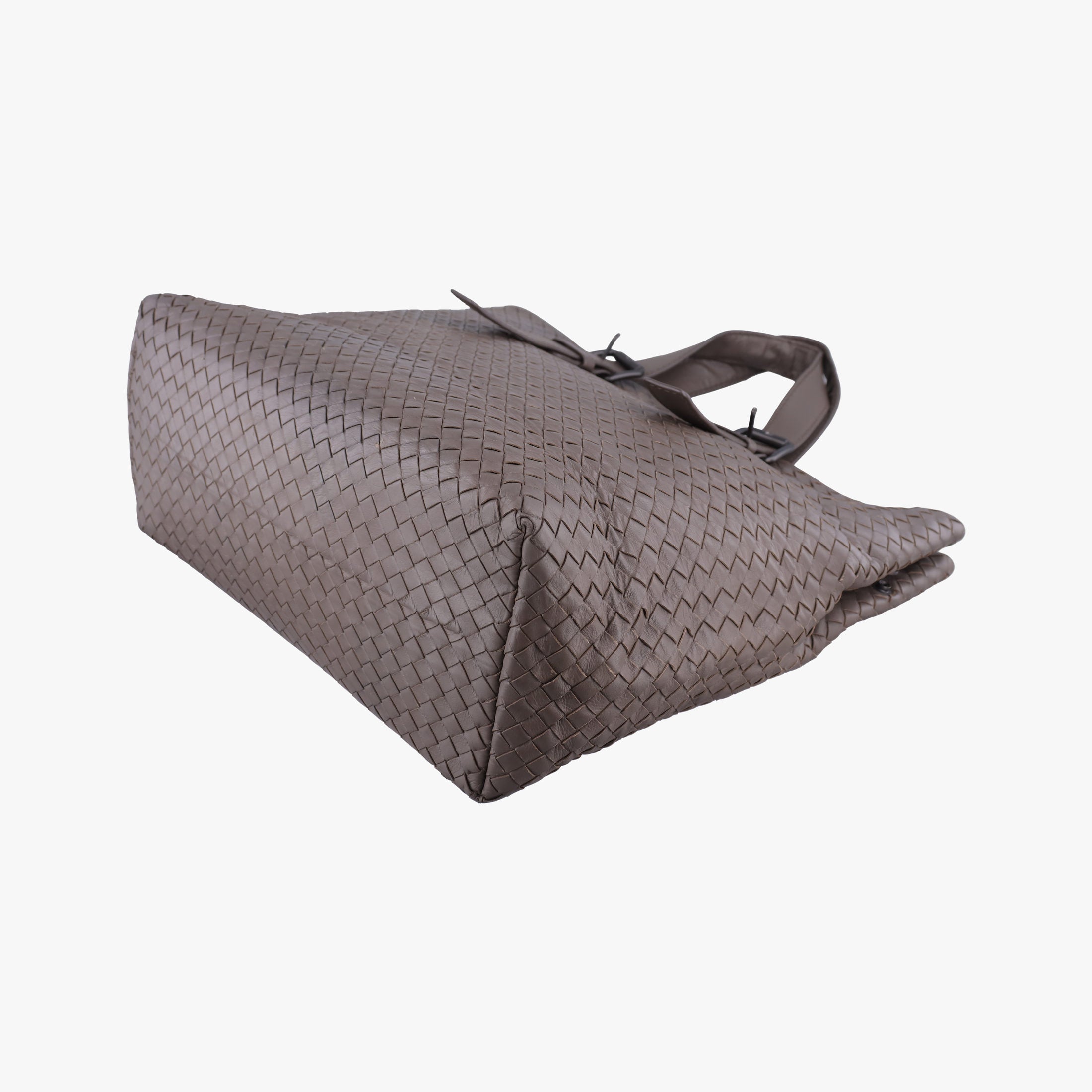 Pre-owned Bottega Veneta Intrecciato Shopper Acatl Brown lambskin  handbag | stylenewstar